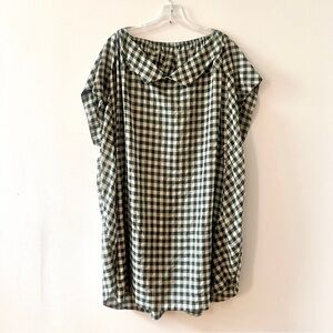 Malia Mills Cream & Green Gingham Tunic Dress Beach Cover-up